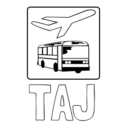 Online izdelana pobarvanka - Pobarvanka imena TAJ in avtobus in letalo