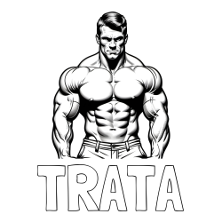 Online izdelana pobarvanka - Pobarvanka imena TRATA in pobarvanka bodybuilder-ja