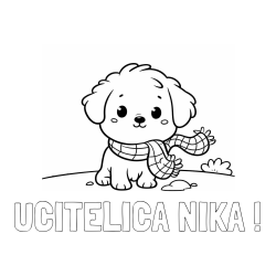 Online izdelana pobarvanka - Pobarvanka imena UČITELICA NIKA ! in pobarvanka prikupnega psička