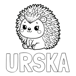 Online izdelana pobarvanka - Pobarvanka imena URŠKA in pobarvanka nasmejanega ježka