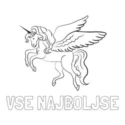 Online izdelana pobarvanka - Pobarvanka imena VSE NAJBOLJŠE in lepa pobarvanka samoroga