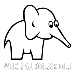 Online izdelana pobarvanka - Pobarvanka imena VSE NAJBOLŠE OLI in pobarvanka ljubkega slončka