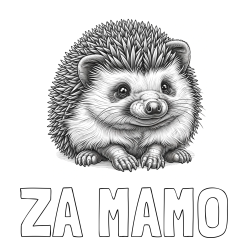 Online izdelana pobarvanka - Pobarvanka imena ZA MAMO in pobarvanka ježa