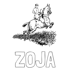 Online izdelana pobarvanka - Pobarvanka imena ZOJA in pobarvanka jahalke