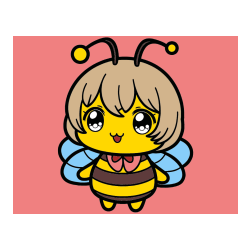 Pobarvana pobarvanka - Pobarvanka čebelice v stilu anime