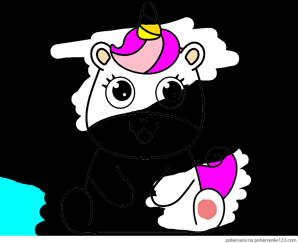 POBARVANA POBARVANKA - Pobarvanka čudovitega samoroga Unicorn