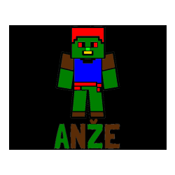 Pobarvana pobarvanka - Pobarvanka imena ANŽE in pobarvanka Minecraft figurice