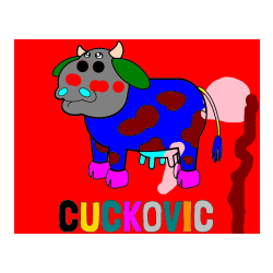 POBARVANA POBARVANKA - Pobarvanka imena CUCKOVIČ in otroška pobarvanka smešne krave