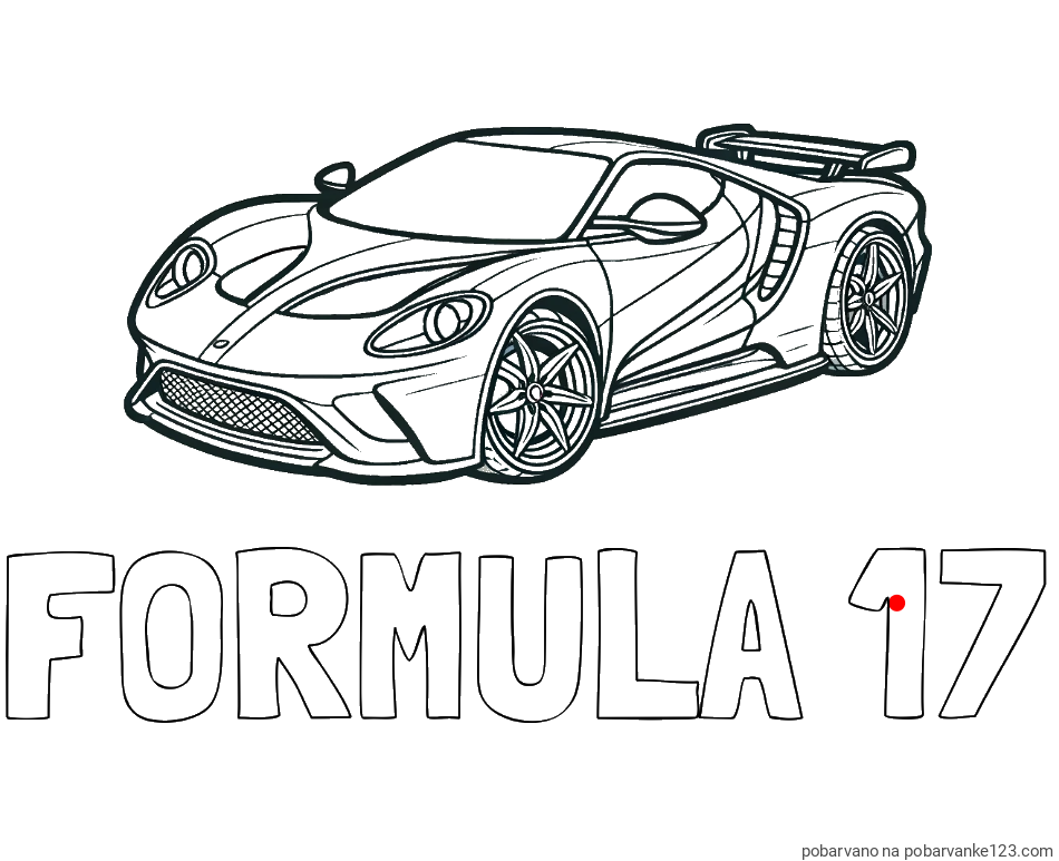 POBARVANA POBARVANKA - Pobarvanka imena FORMULA 17 in Športni avtomobil