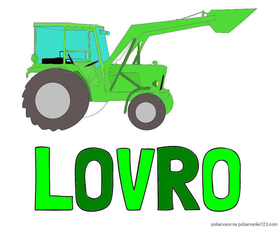 POBARVANA POBARVANKA - Pobarvanka imena LOVRO in traktor 2