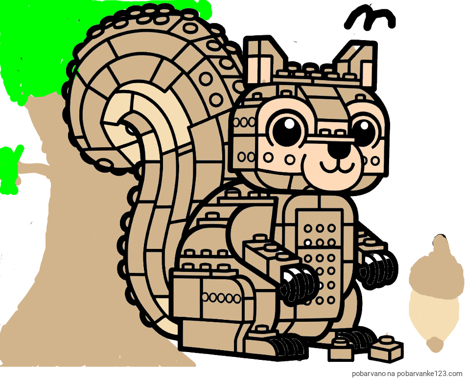 POBARVANA POBARVANKA - Pobarvanka LEGO veverice