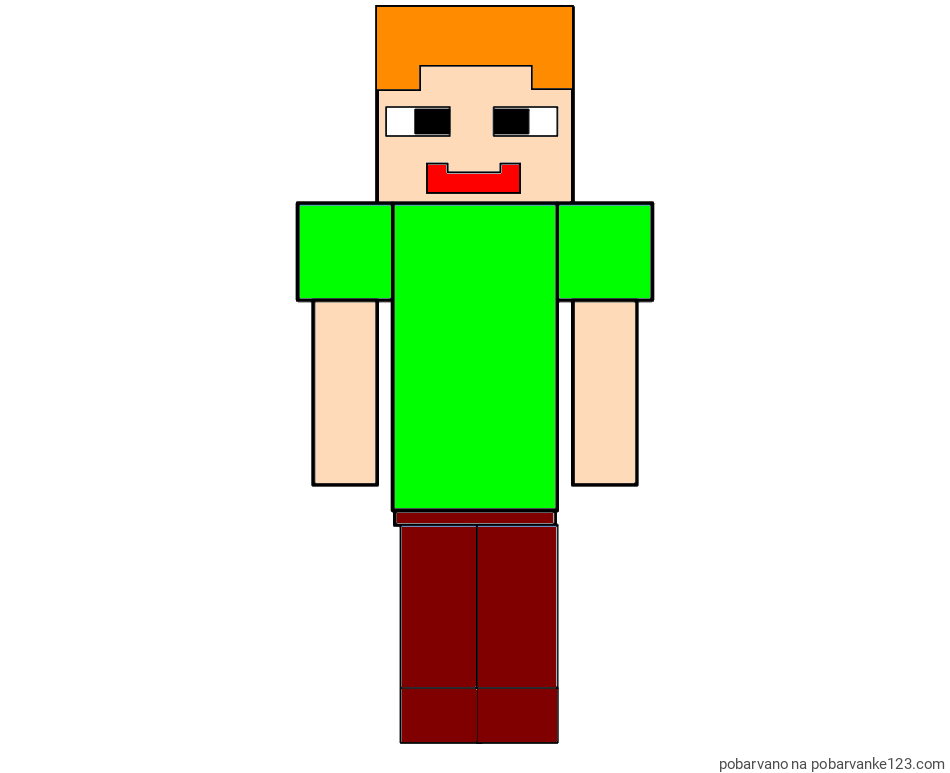 POBARVANA POBARVANKA - Pobarvanka Minecraft glavnega junaka