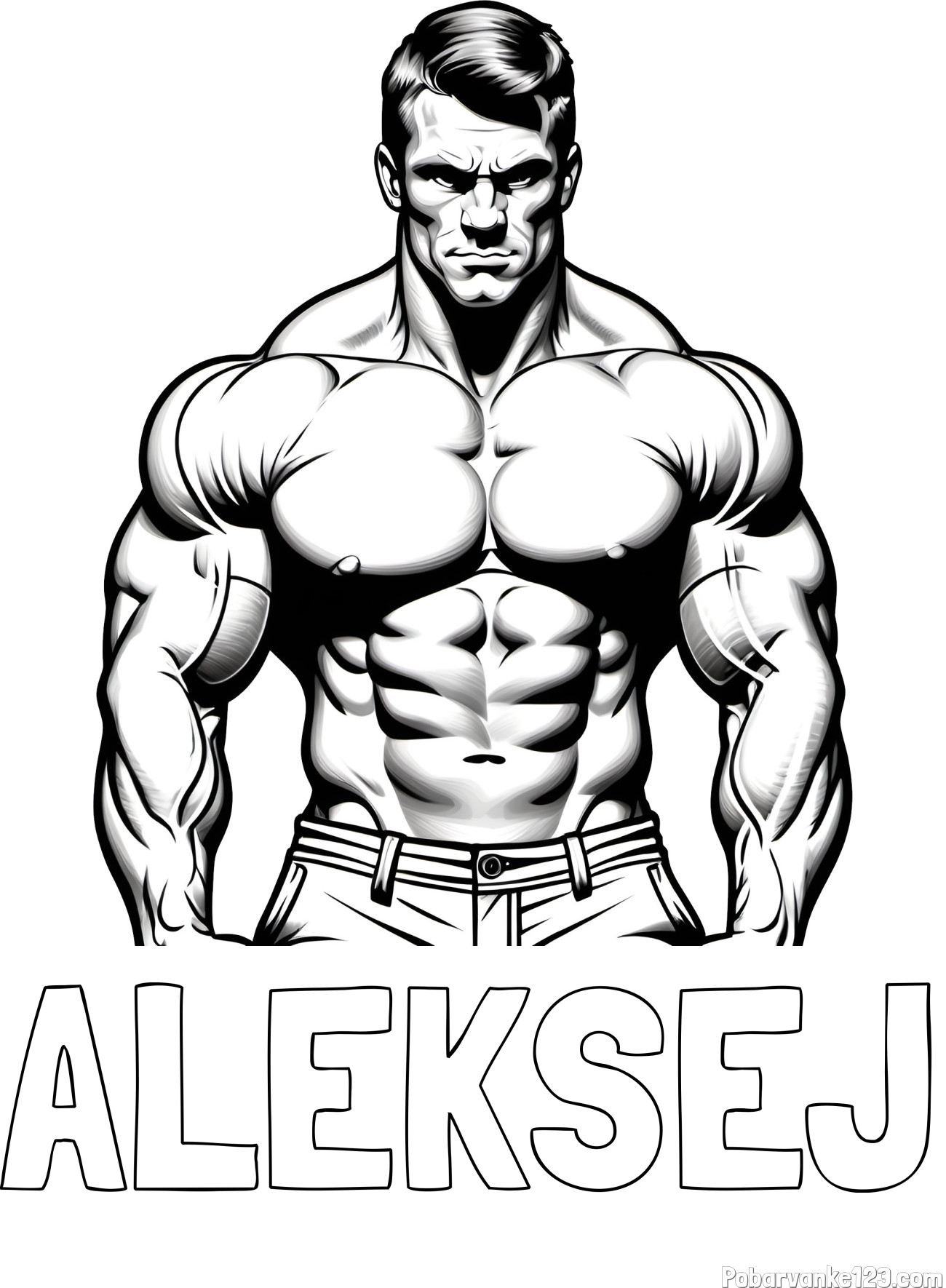 Pobarvanka imena ALEKSEJ in pobarvanka bodybuilder-ja