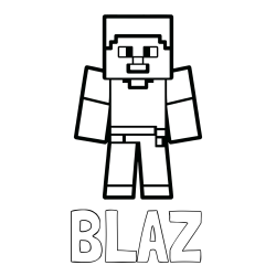 Online izdelana pobarvanka - Pobarvanka imena BLAŽ in pobarvanka Minecraft figurice