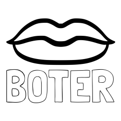 Online izdelana pobarvanka - Pobarvanka imena BOTER in otroška pobarvanka ustnic