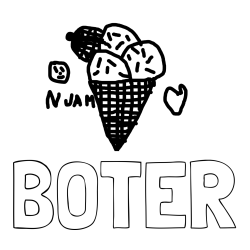 Online izdelana pobarvanka - Pobarvanka imena BOTER in sladkarije