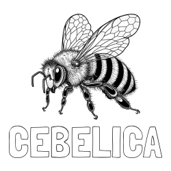 Online izdelana pobarvanka - Pobarvanka imena ČEBELICA in pobarvanka lepe in realistično oblikovane čebele