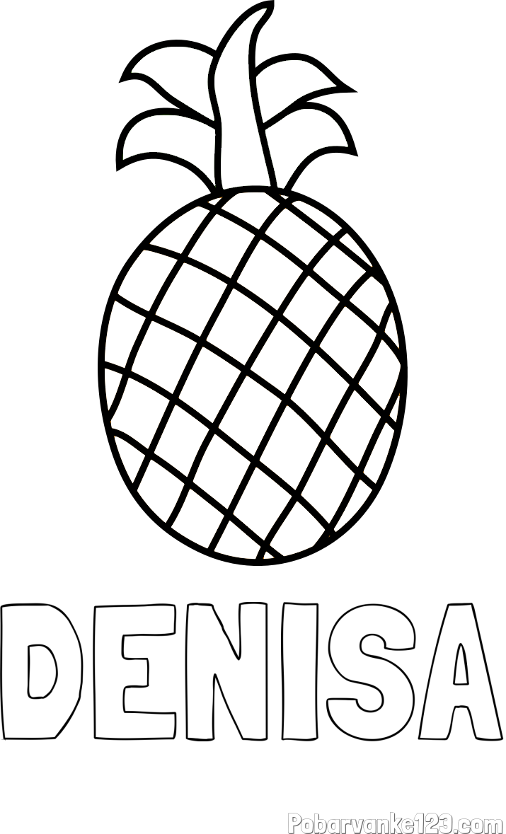 Pobarvanka imena DENISA in pobarvanka ananasa