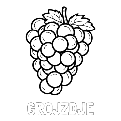 Online izdelana pobarvanka - Pobarvanka imena GROJZDJE in pobarvanka grozdja z velikimi rozinami