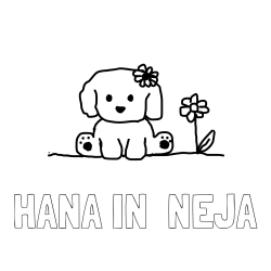Online izdelana pobarvanka - Pobarvanka imena HANA IN  NEJA in KUŽIKA