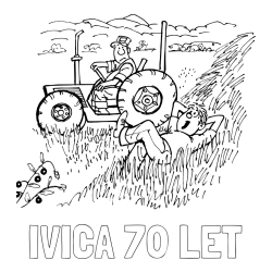 Online izdelana pobarvanka - Pobarvanka imena IVICA 70 LET in pobarvanka traktor