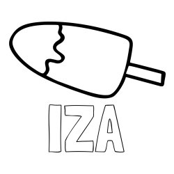Online izdelana pobarvanka - Pobarvanka imena IZA in pobarvanka lučke (sladoled na palčki)