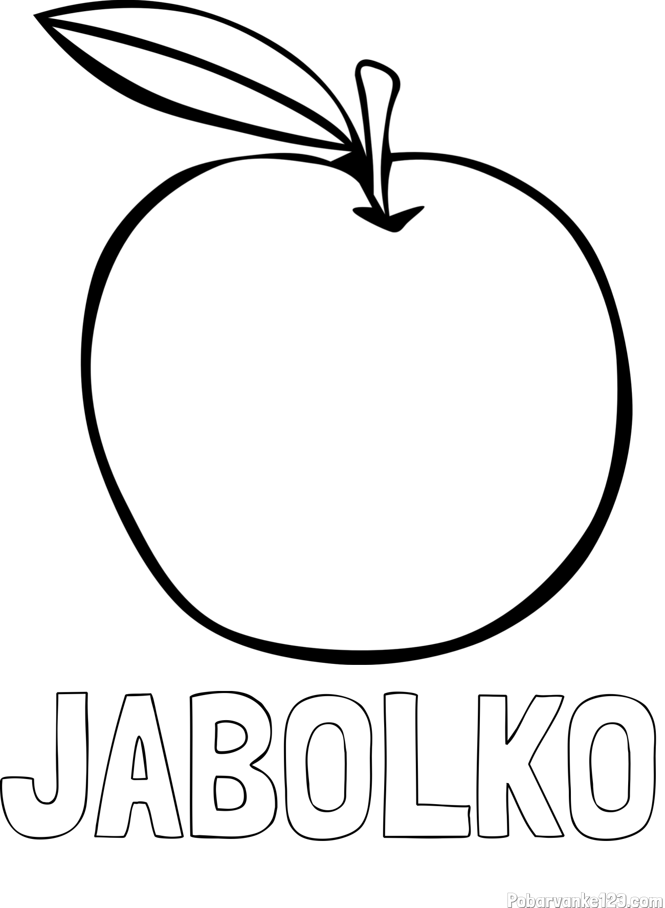 Pobarvanka imena JABOLKO in otroška pobarvanka jabolke