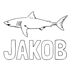 Pobarvanka imena JAKOB in pobarvanka morskega psa