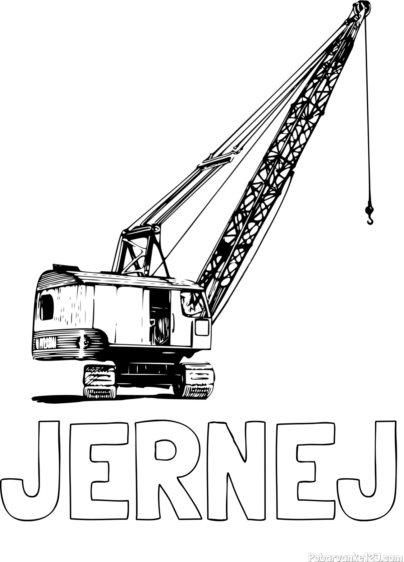 Pobarvanka imena JERNEJ in pobarvanka žerjava