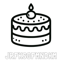 Online izdelana pobarvanka - Pobarvanka imena JRFKSGFMNDKM in otroška pobarvanka majhne torte
