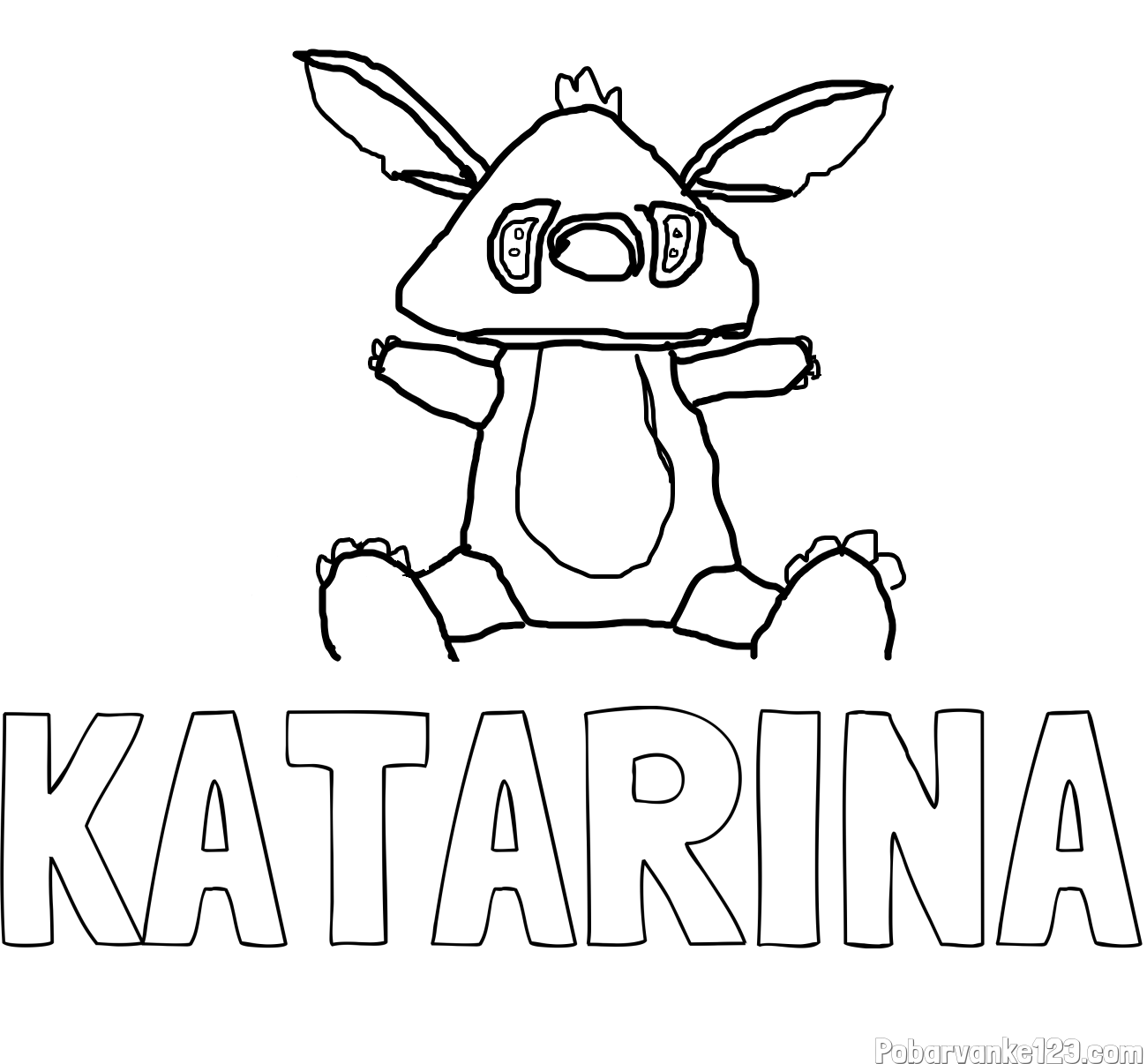 Pobarvanka imena KATARINA in stich