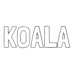 Online izdelana pobarvanka - Pobarvanka imena KOALA