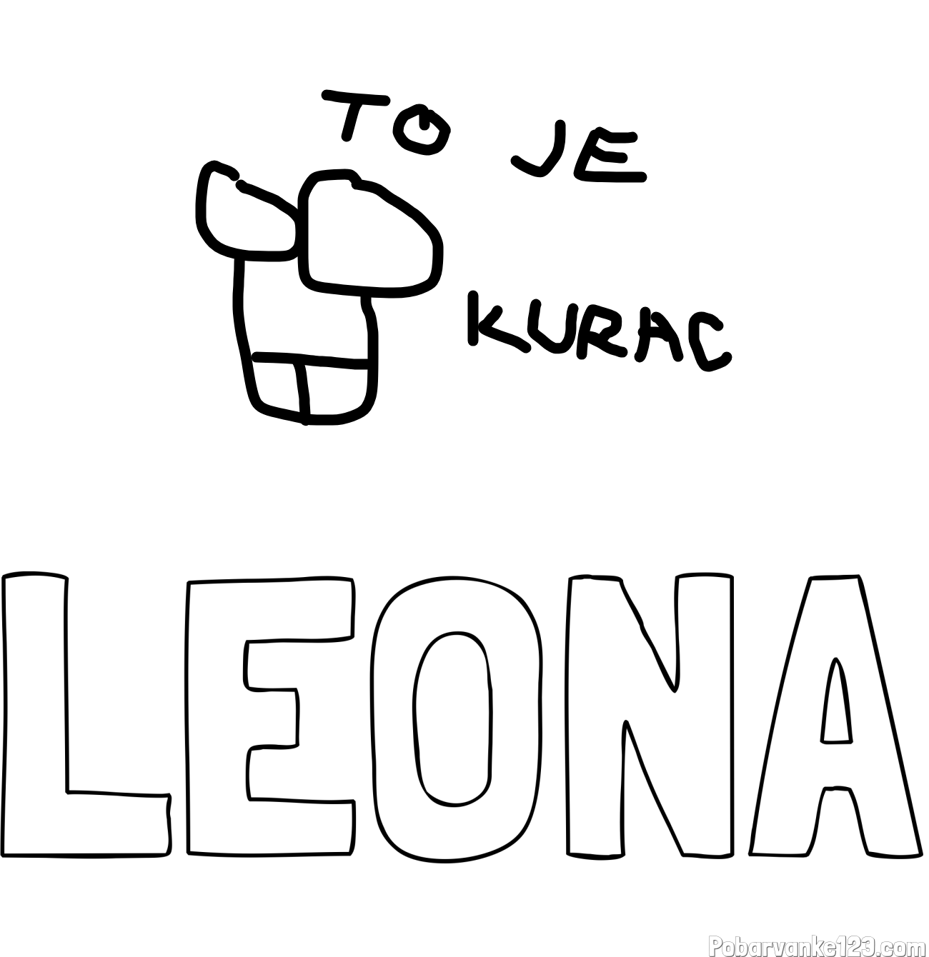 Pobarvanka imena LEONA in tvoj kurac