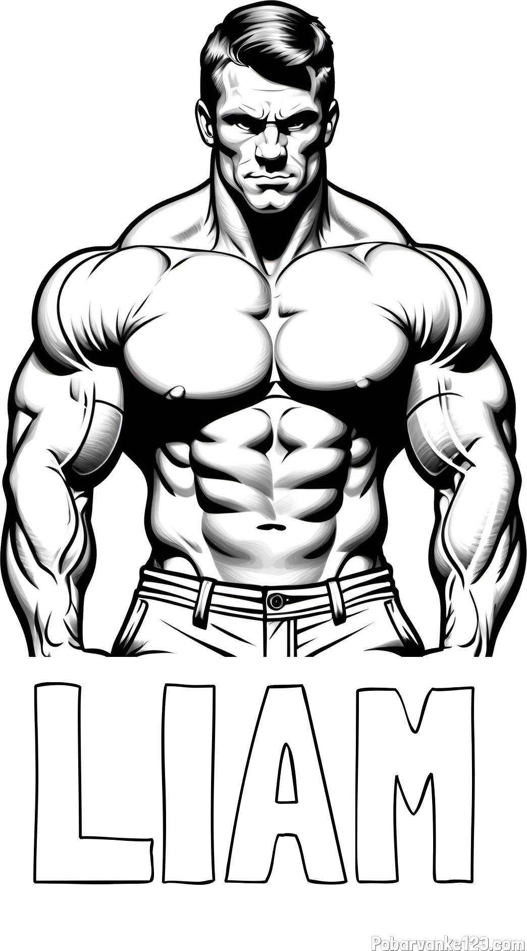 Pobarvanka imena LIAM in pobarvanka bodybuilder-ja