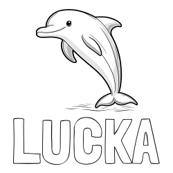 Online izdelana pobarvanka - Pobarvanka imena LUČKA in pobarvanka delfina