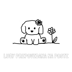 Online izdelana pobarvanka - Pobarvanka imena LUCY PREPOVEDANA NA POSTE in KUŽIKA
