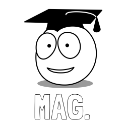 Online izdelana pobarvanka - Pobarvanka imena MAG. in pobarvanka smeška diplomanta