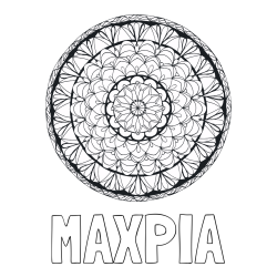 Online izdelana pobarvanka - Pobarvanka imena MAXPIA in mandale 4