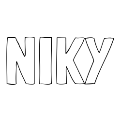 Online izdelana pobarvanka - Pobarvanka imena NIKY