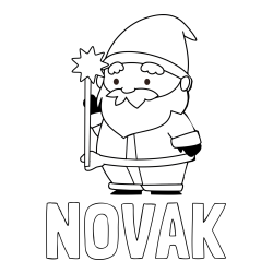 Online izdelana pobarvanka - Pobarvanka imena NOVAK in dedek Mraz