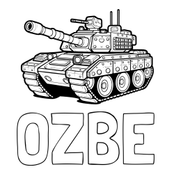Online izdelana pobarvanka - Pobarvanka imena OŽBE in pobarvanka tanka