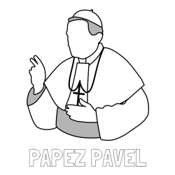 Online izdelana pobarvanka - Pobarvanka imena PAPEZ PAVEL in pobarvanka papeža