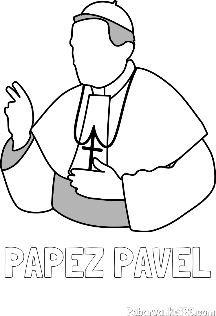 Pobarvanka imena PAPEZ PAVEL in pobarvanka papeža