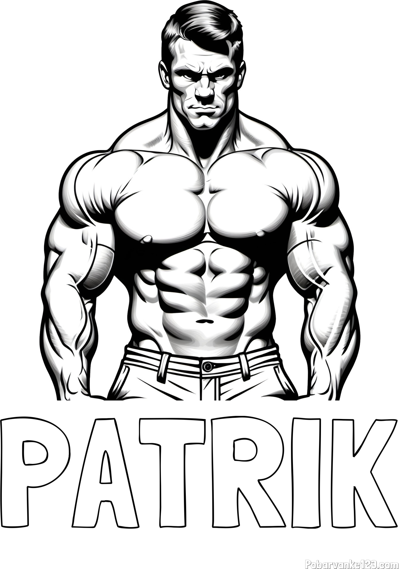Pobarvanka imena PATRIK in pobarvanka bodybuilder-ja