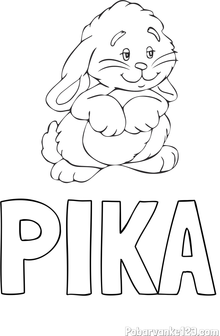 Pobarvanka imena PIKA in pobarvanka zajčka