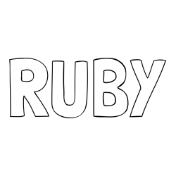 Online izdelana pobarvanka - Pobarvanka imena RUBY