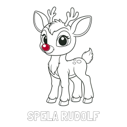 Online izdelana pobarvanka - Pobarvanka imena ŠPELA RUDOLF in pobarvanka nasmejanega jelenčka Rudolfa