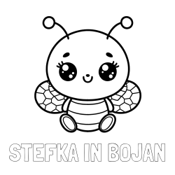 Online izdelana pobarvanka - Pobarvanka imena ŠTEFKA IN BOJAN in otroška pobarvanka ljubke čebele