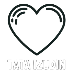 Online izdelana pobarvanka - Pobarvanka imena TATA IZUDIN in pobarvanka lepega srčka