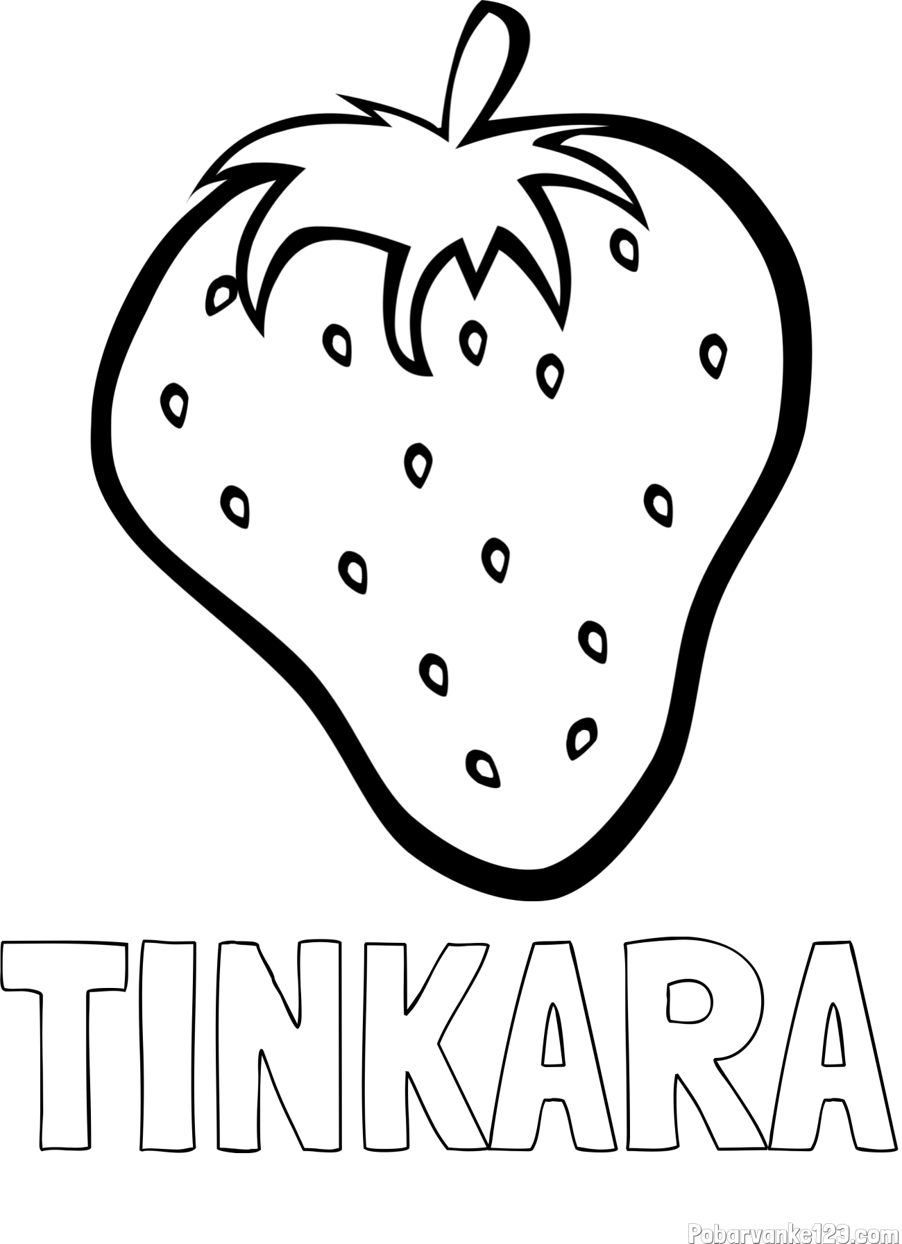 Pobarvanka imena TINKARA in pobarvanka sočne jagode